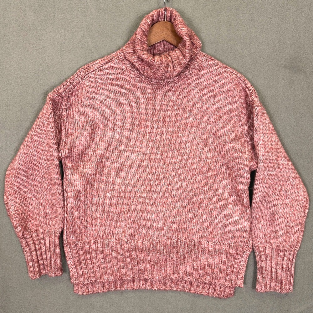 Industry Turtleneck Women LG Pink Marl Chunky Knit Sweater Cozy Fall Winter